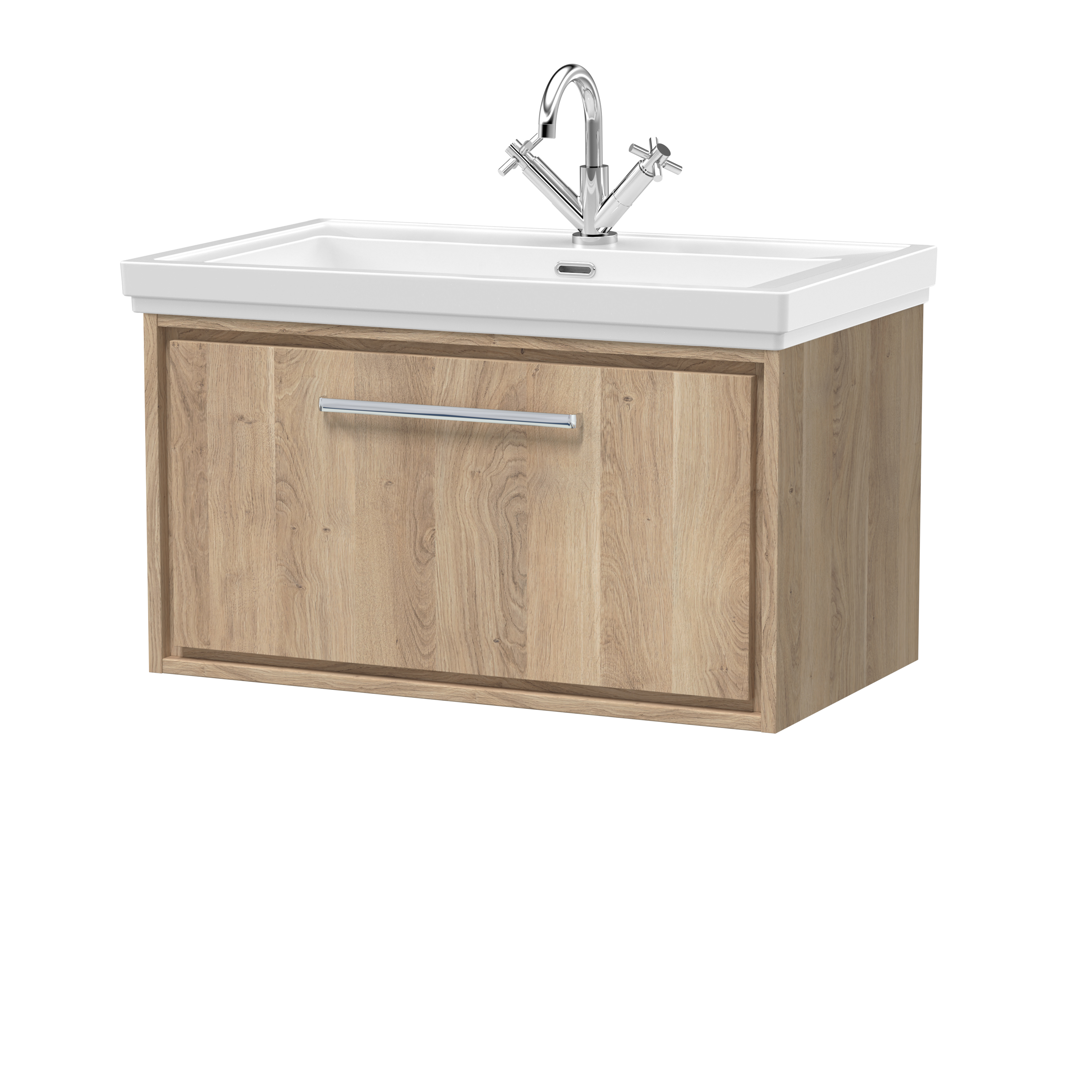 800mm Wall Hung Single Drawer Vanity with Basin - 1 Tap Hole