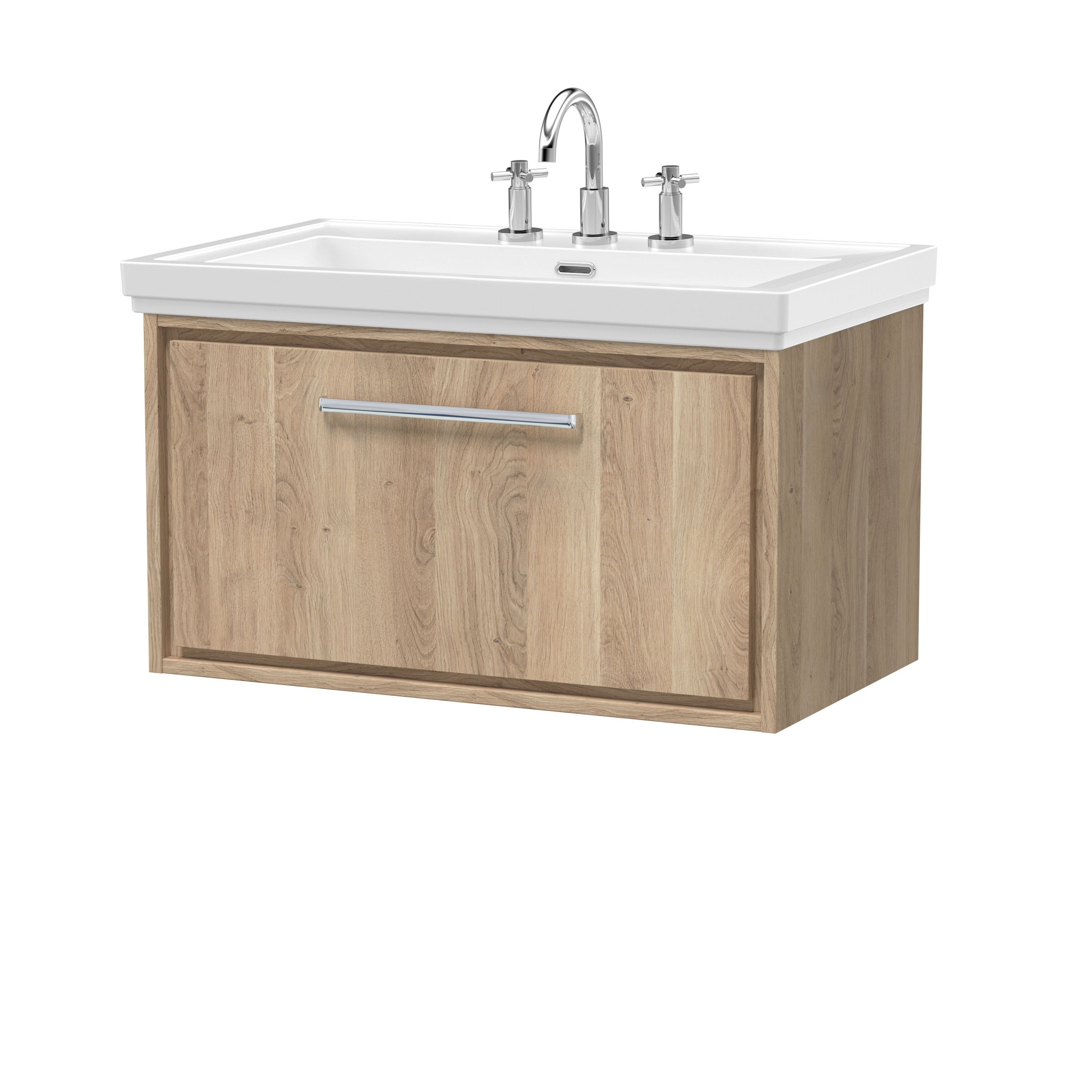 800mm Wall Hung Single Drawer Vanity with Basin - 3 Tap Hole