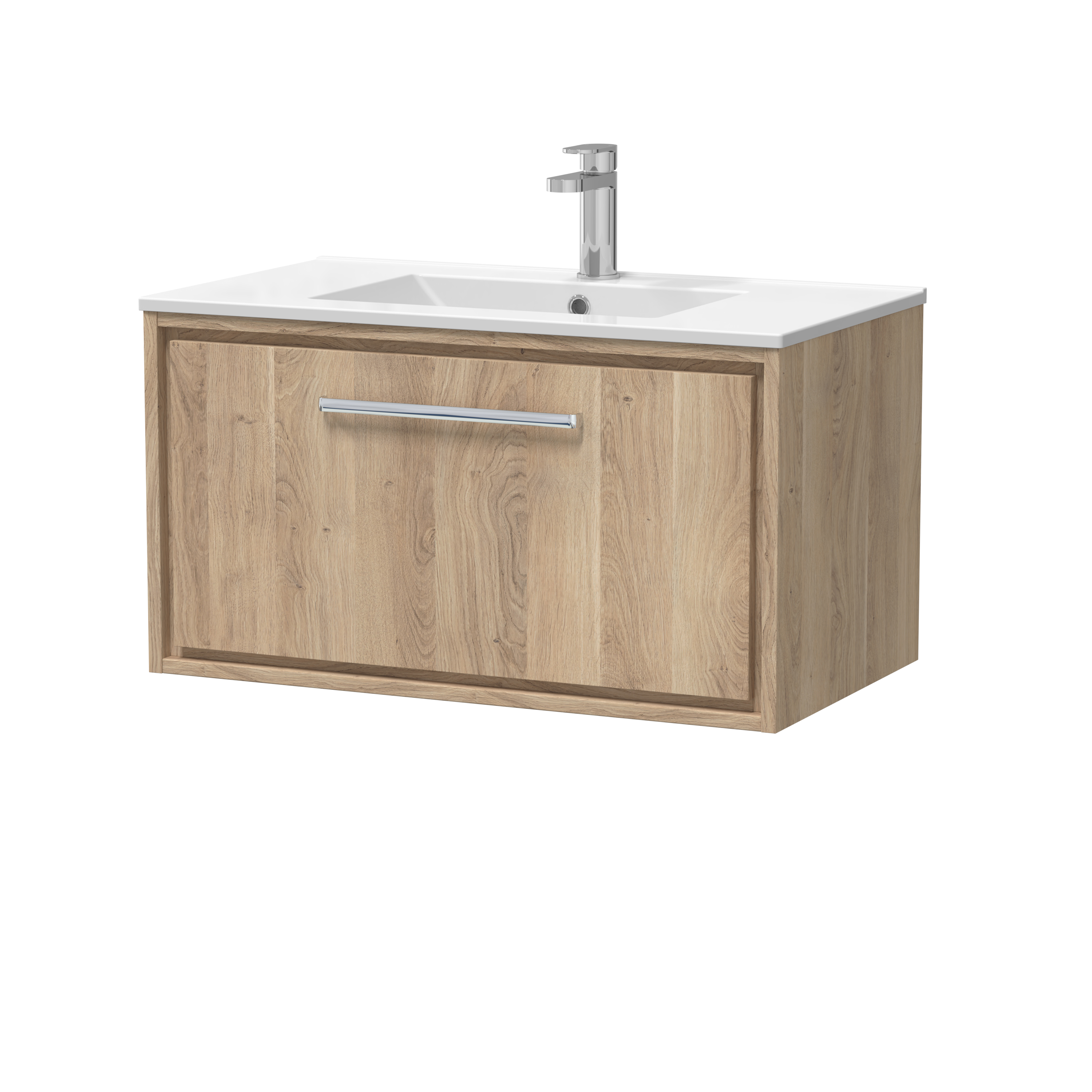 800mm Wall Hung Single Drawer Vanity with Basin - 1 Tap Hole