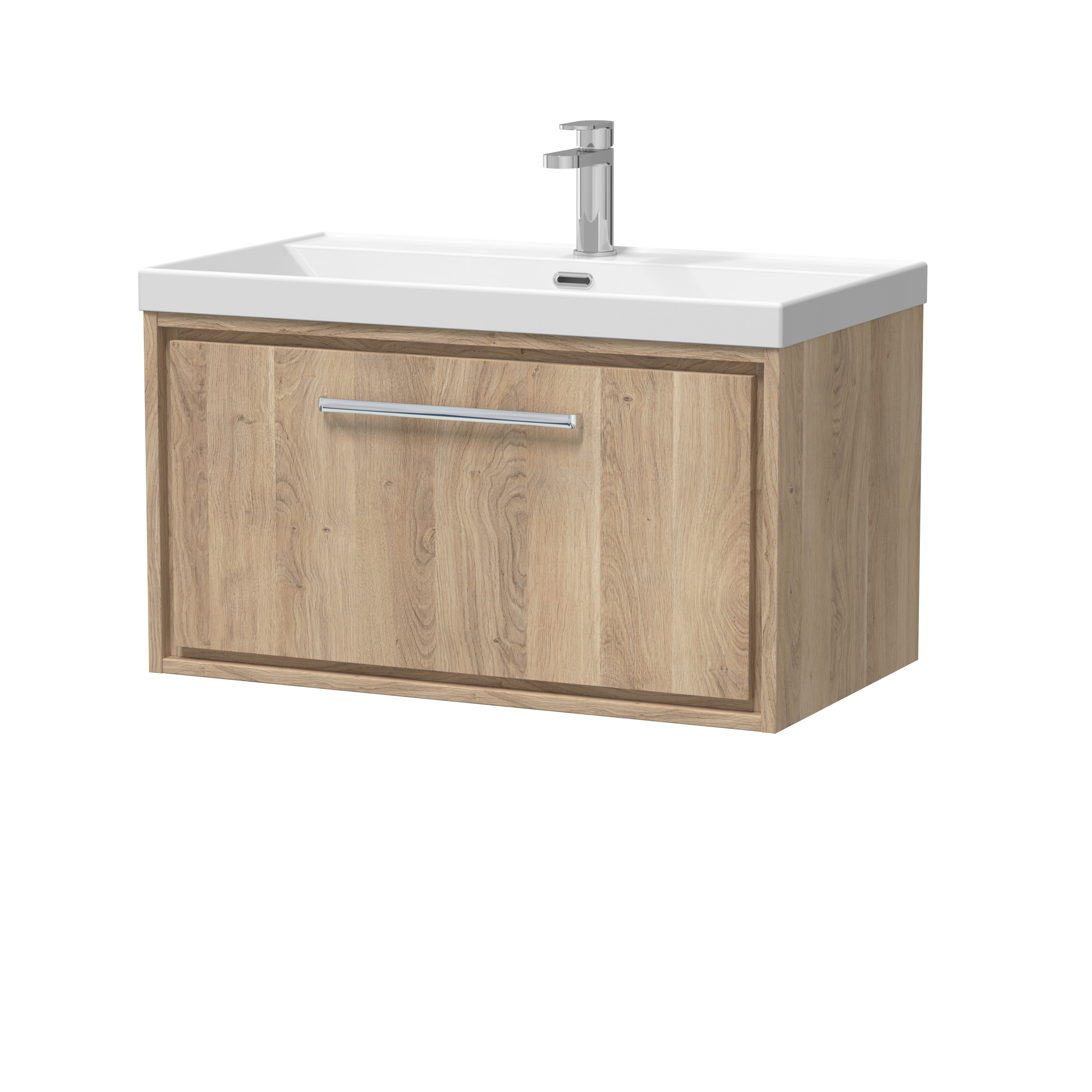 800mm Wall Hung Single Drawer Vanity with Basin - 1 Tap Hole