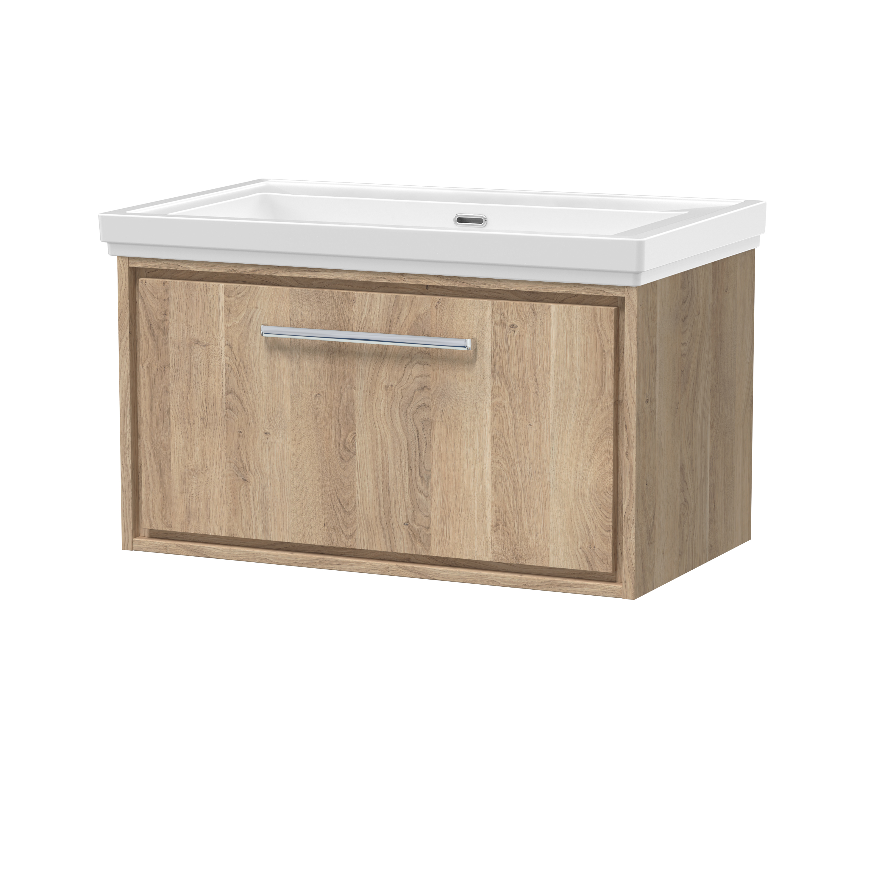 800mm Wall Hung Single Drawer Vanity with Basin - 0 Tap Hole