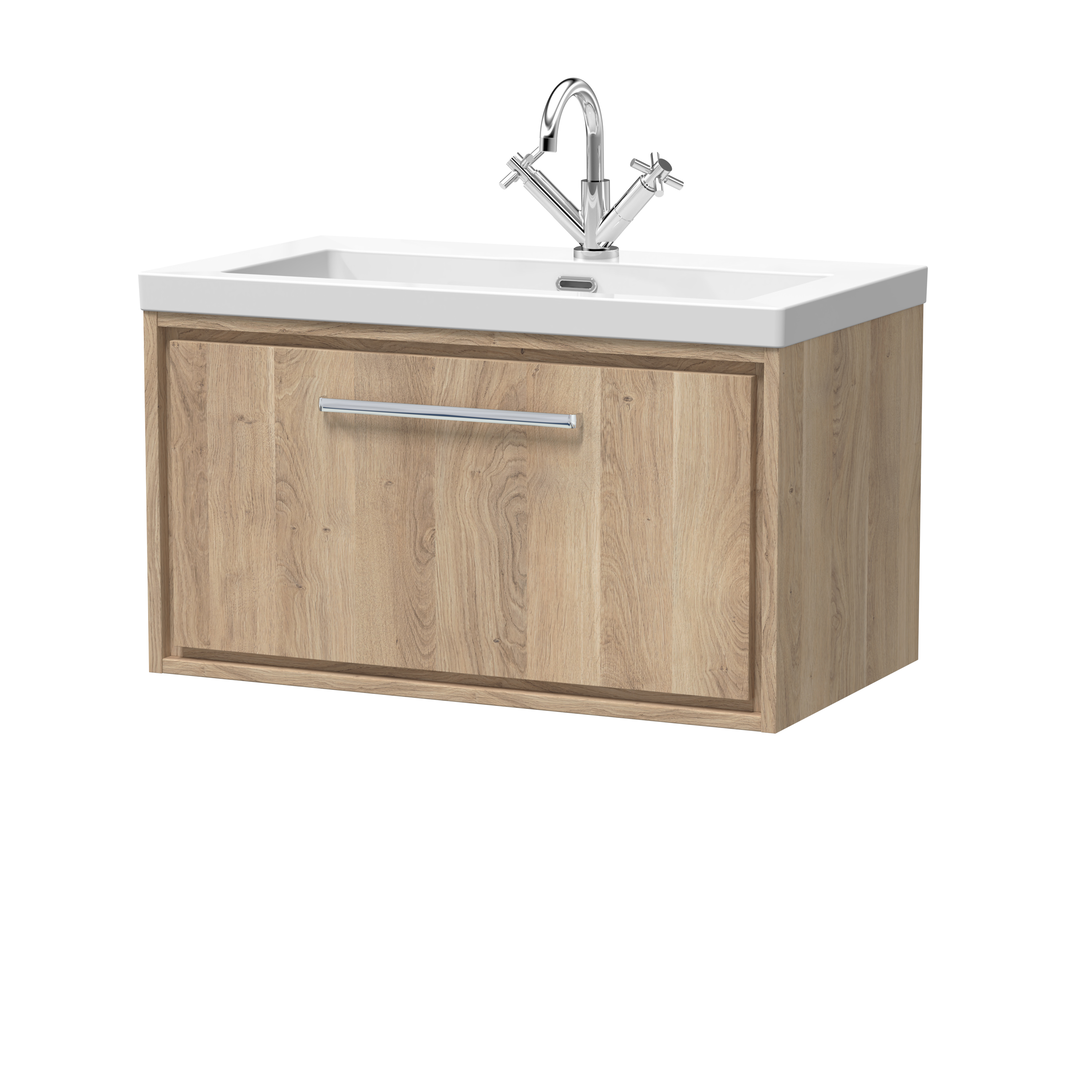 800mm Wall Hung Single Drawer Vanity with Basin - 1 Tap Hole