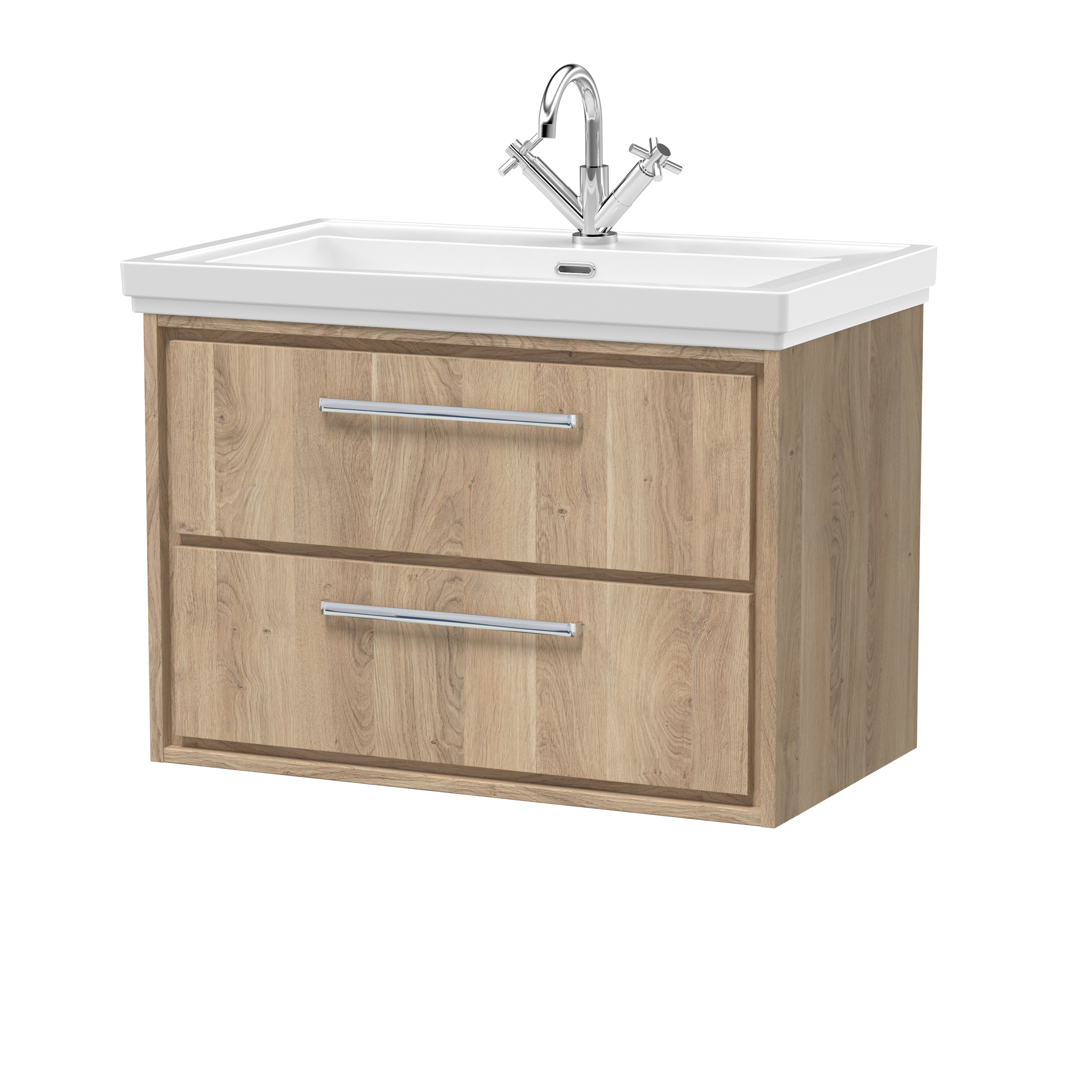 800mm Wall Hung 2-Drawer Vanity with Basin - 1 Tap Hole