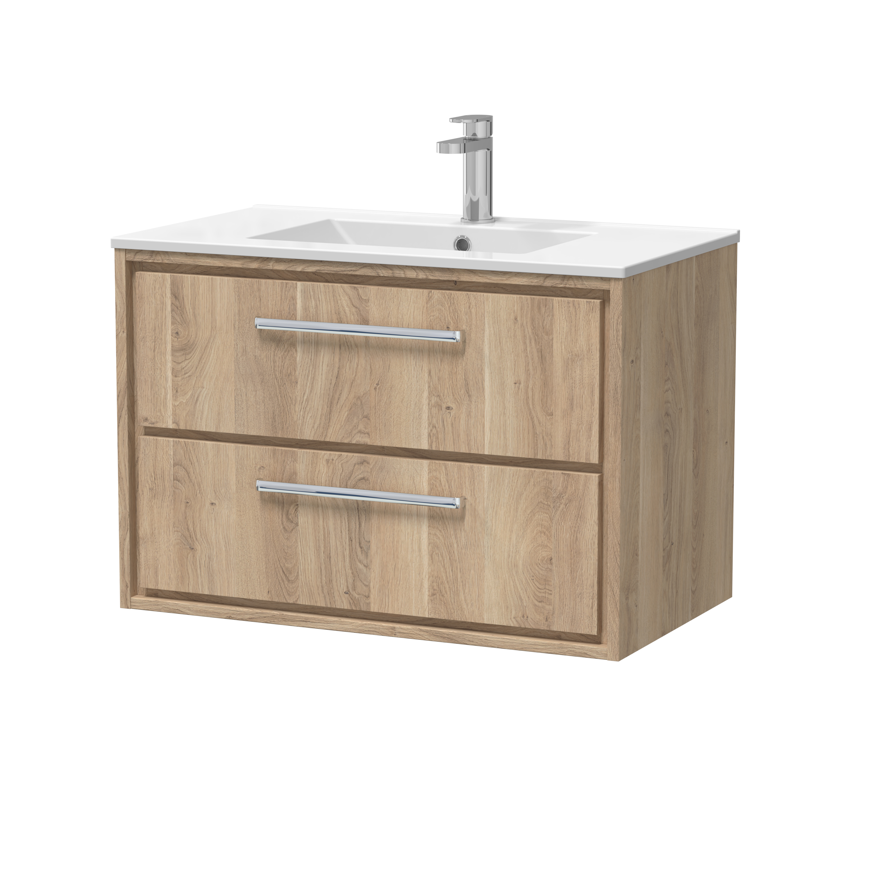 800mm Wall Hung 2-Drawer Vanity with Basin - 1 Tap Hole