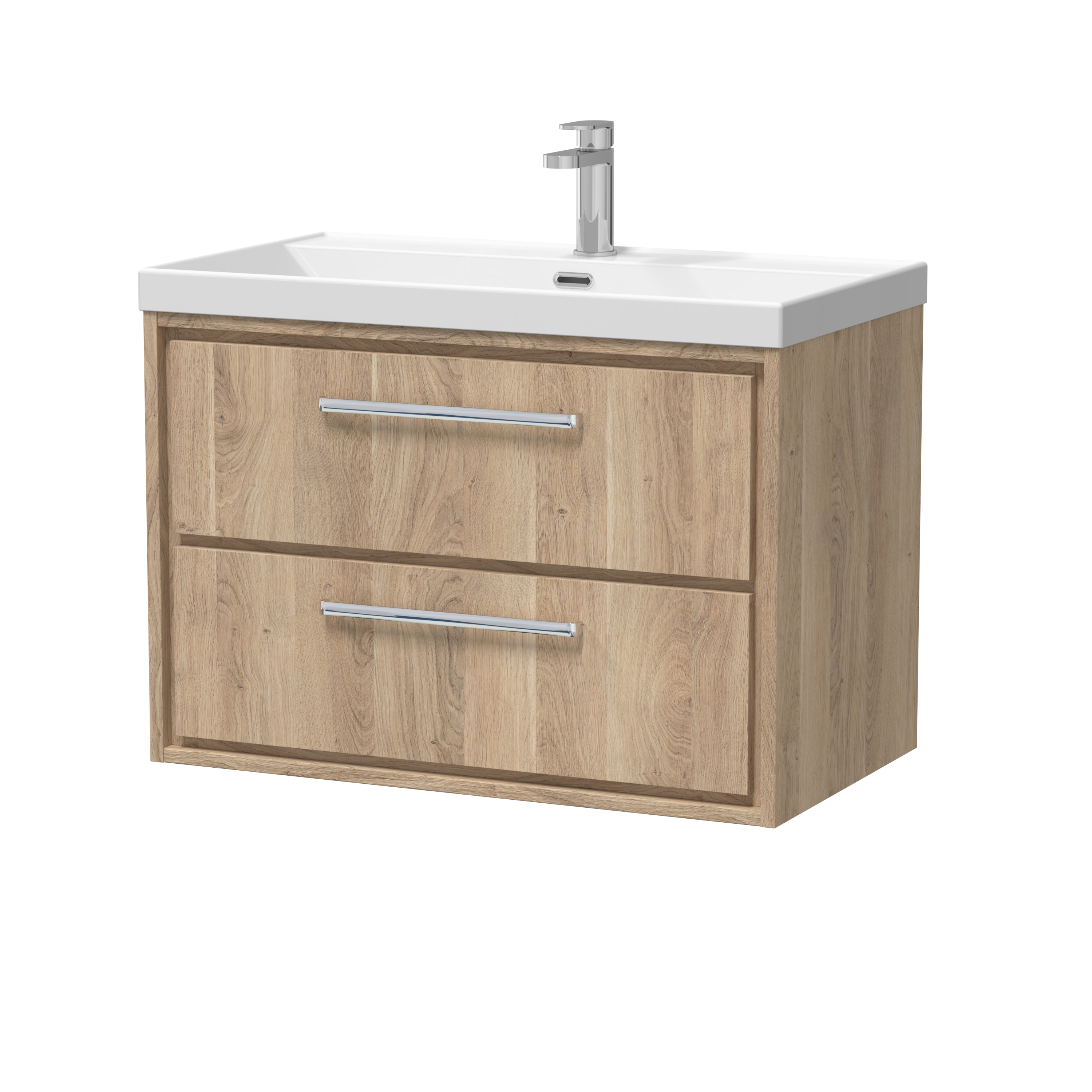 800mm Wall Hung 2-Drawer Vanity with Basin - 1 Tap Hole