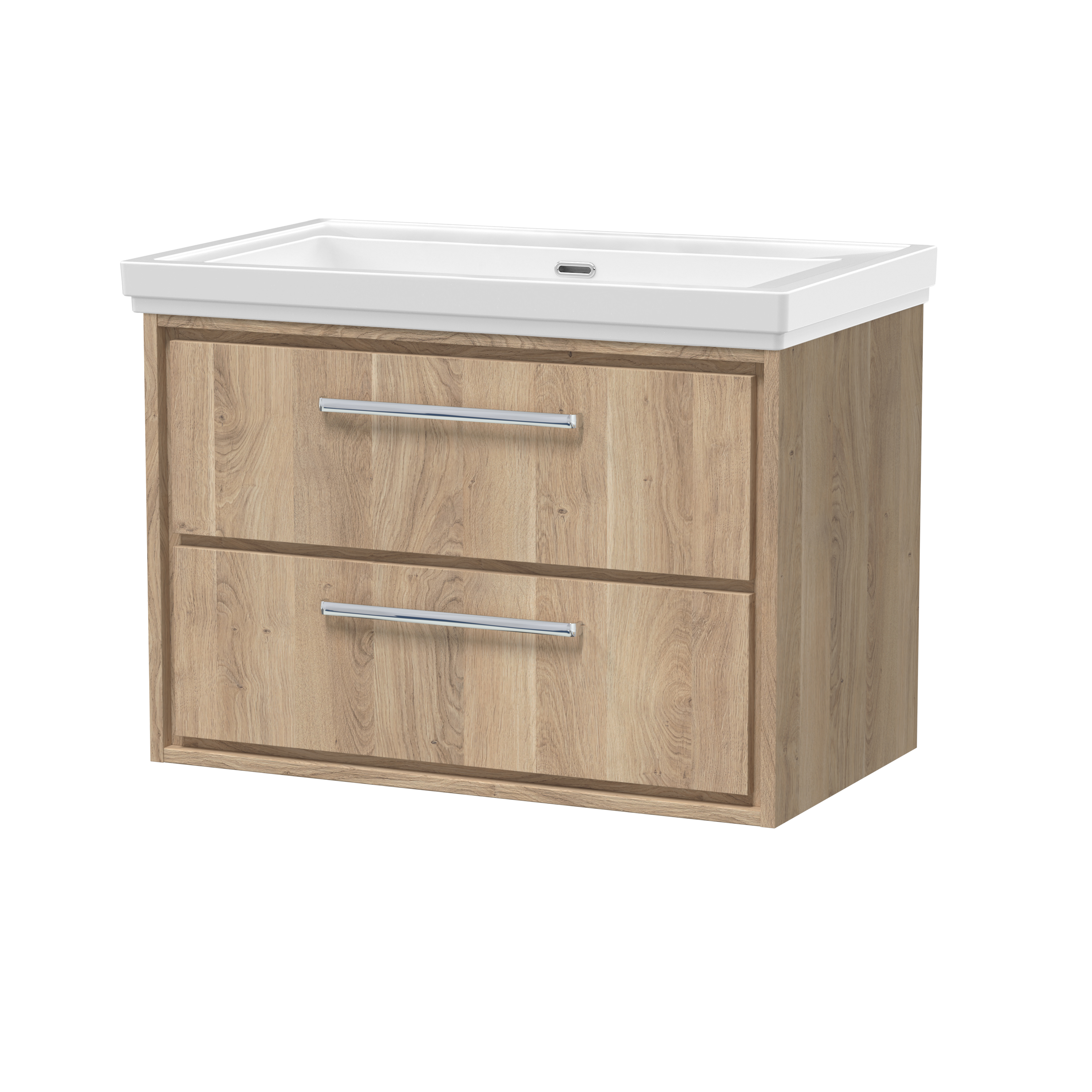 800mm Wall Hung 2-Drawer Vanity with Basin - 0 Tap Hole