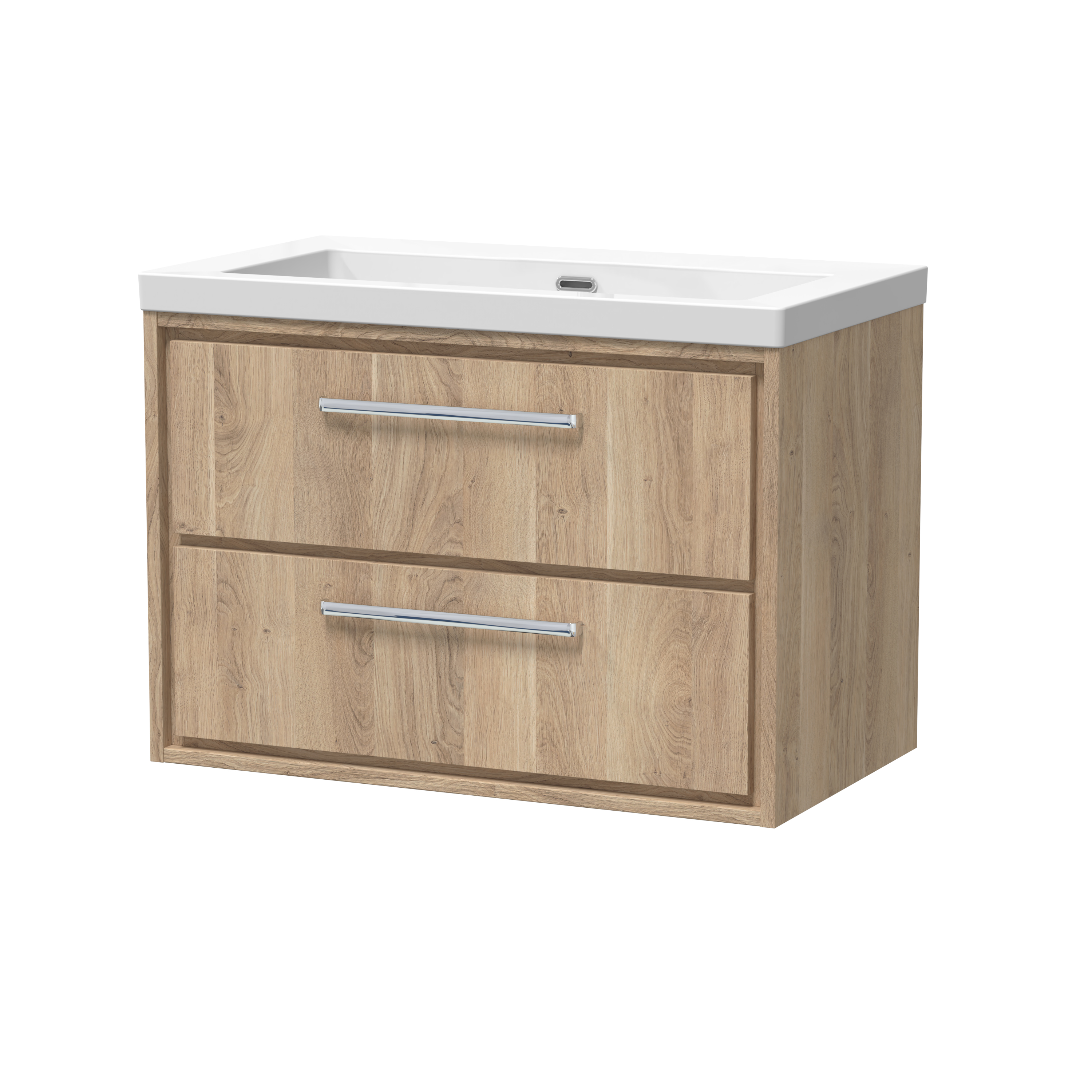 800mm Wall Hung 2-Drawer Vanity with Basin - 0 Tap Hole