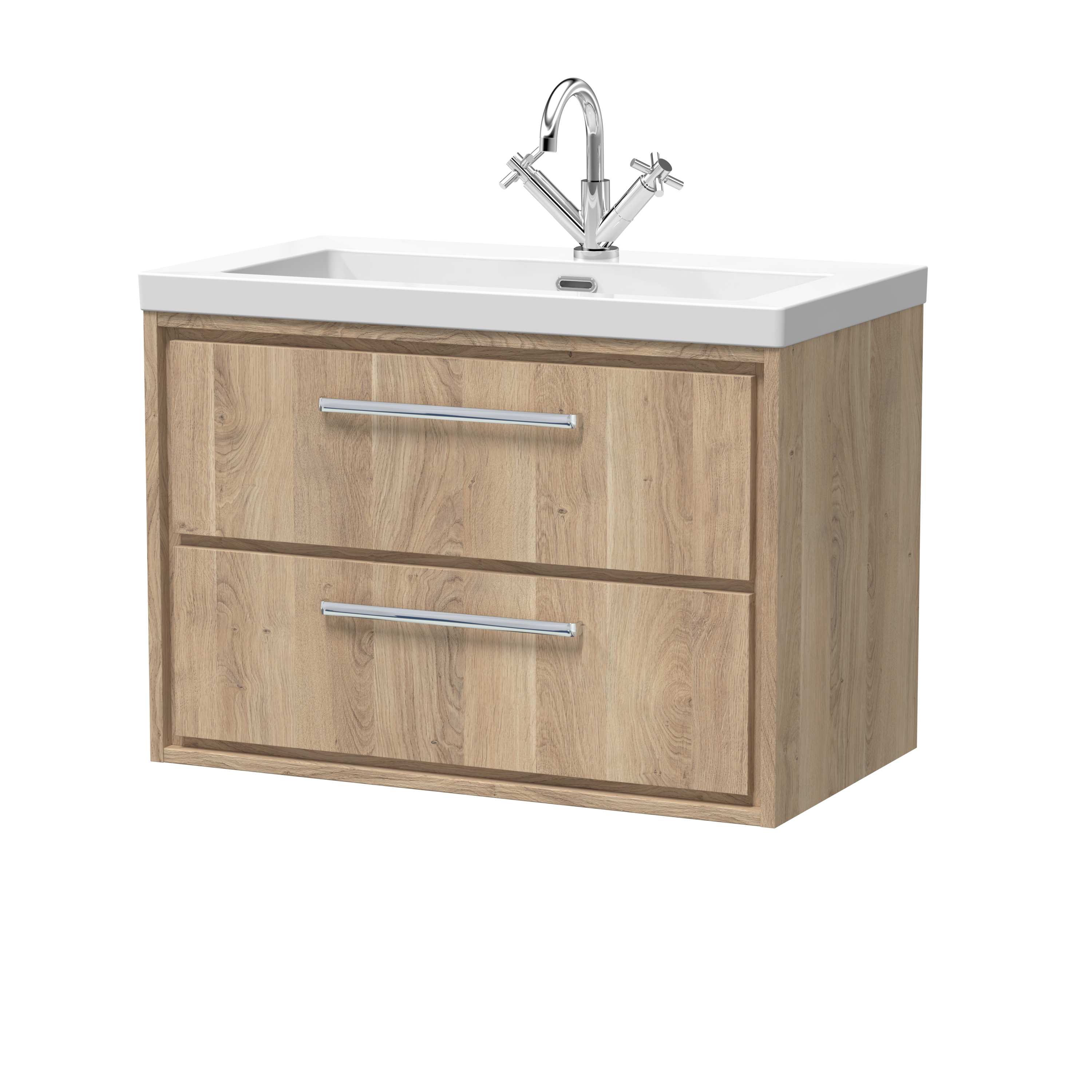 800mm Wall Hung 2-Drawer Vanity with Basin - 1 Tap Hole