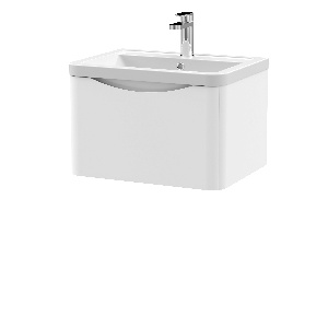 600mm Wall Hung 1 Drawer Vanity & Ceramic Basin