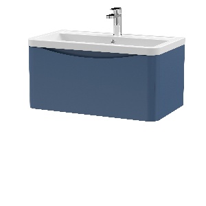 800mm Wall Hung 1 Drawer Vanity & Ceramic Basin