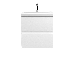 500mm Wall Hung 2-Drawer Vanity Unit & Basin 1