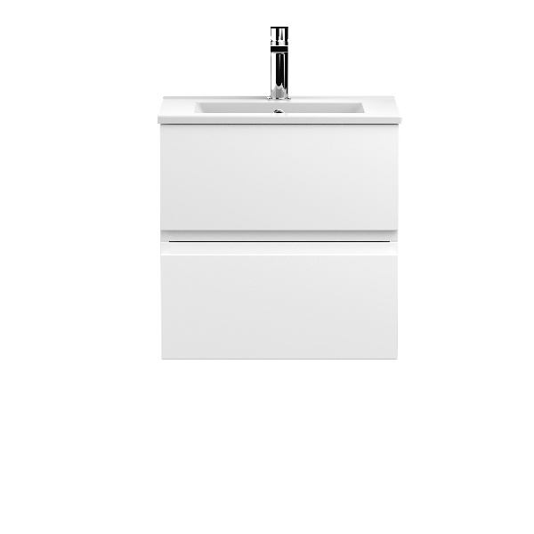 500mm Wall Hung 2-Drawer Vanity Unit & Basin 2