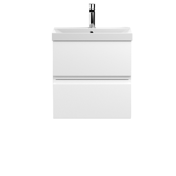 500mm Wall Hung 2-Drawer Vanity Unit & Basin 3