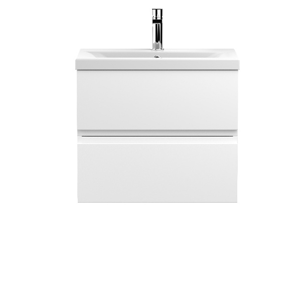 600mm Wall Hung 2-Drawer Vanity Unit & Basin 1