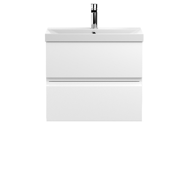 600mm Wall Hung 2-Drawer Vanity Unit & Basin 3