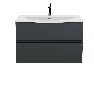 800mm Wall Hung 2 Drawer Vanity & Basin 4