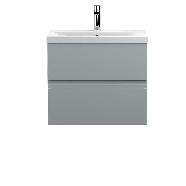 600mm Wall Hung 2-Drawer Vanity Unit & Basin 1