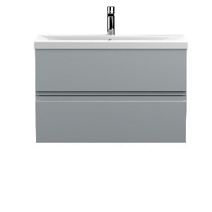 800mm Wall Hung 2-Drawer Vanity Unit & Basin 1