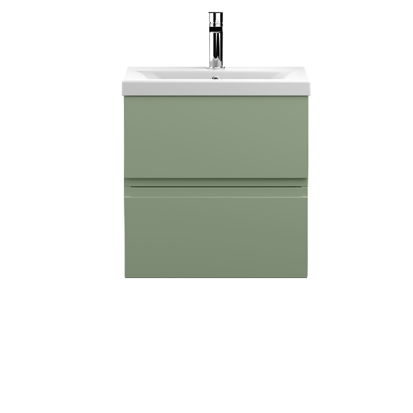 500mm Wall Hung 2 Drawer Unit & Basin 1