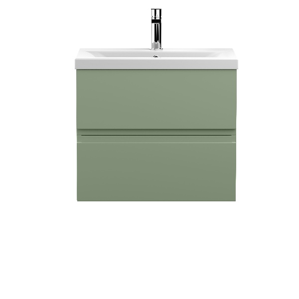 600mm Wall Hung 2 Drawer Unit & Basin 1