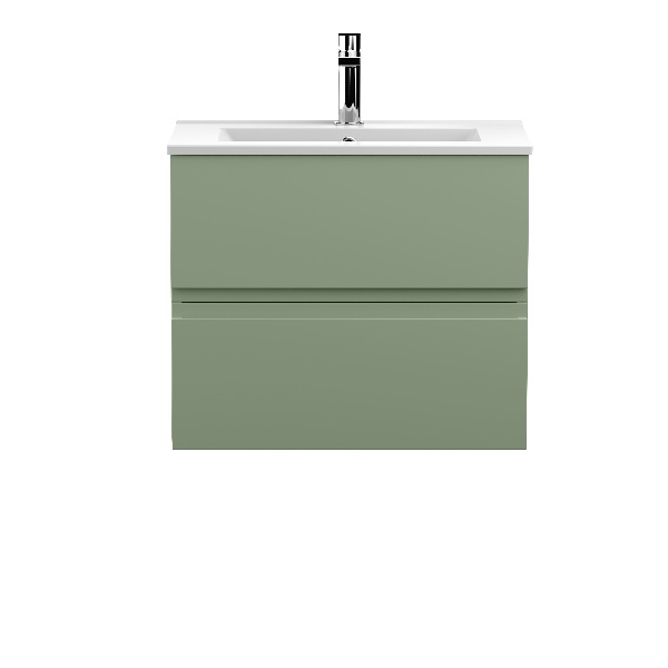 600mm Wall Hung 2 Drawer Unit & Basin 2