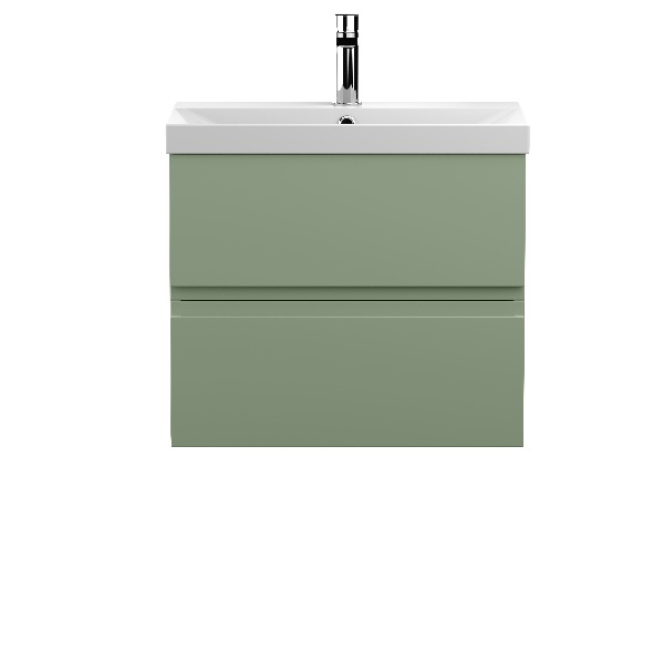 600mm Wall Hung 2 Drawer Unit & Basin 3