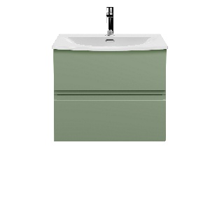 600mm Wall Hung 2 Drawer Unit & Basin 4