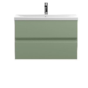 800mm Wall Hung 2 Drawer Unit & Basin 1