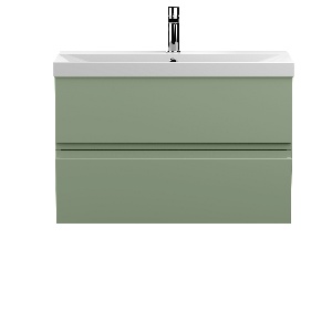 800mm Wall Hung 2 Drawer Unit & Basin 3