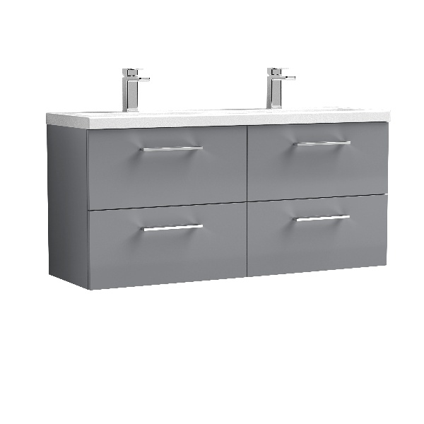 1200mm Wall Hung 4 Drawer Vanity & Double Basin