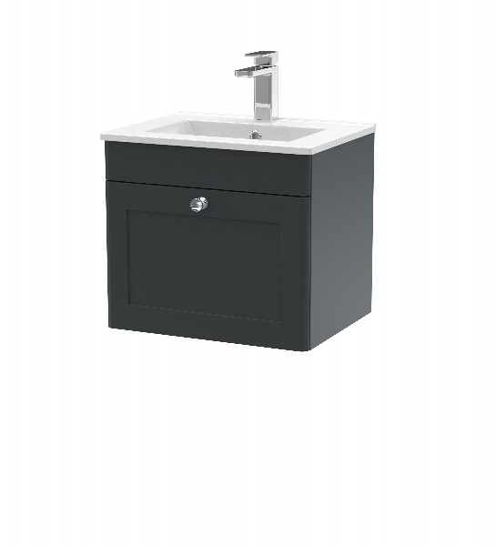 500mm Wall Hung 1 Drawer Vanity & Basin 2