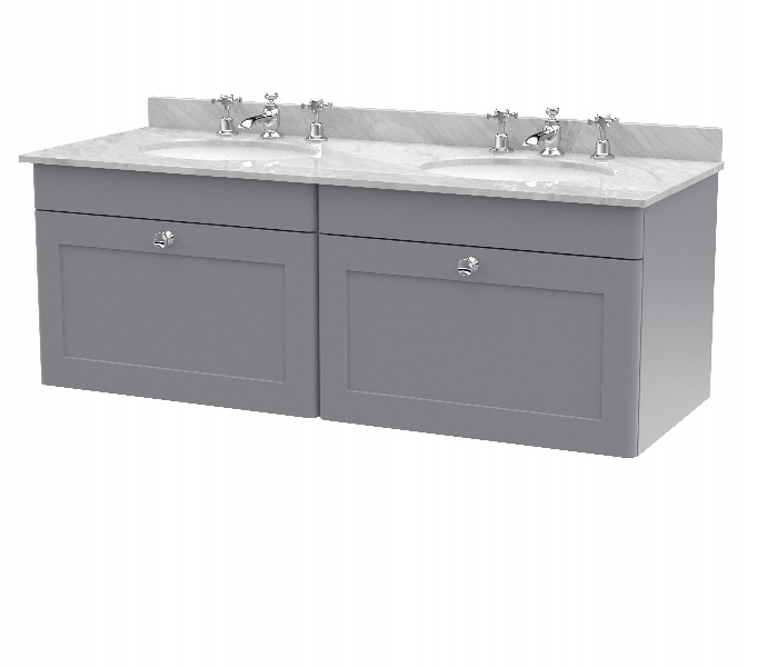 1200mm Wall Hung 2 Drawer Vanity & Marble Top