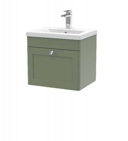 500mm Wall Hung 1 Drawer Vanity & Basin 1