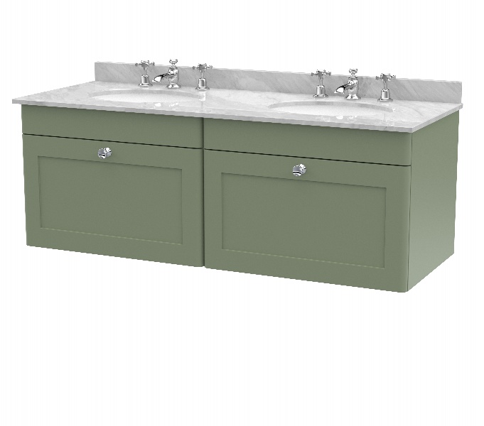 1200mm Wall Hung 2 Drawer Vanity & Marble Top