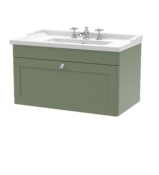 800mm Wall Hung 1 Drawer Vanity & Basin 3TH