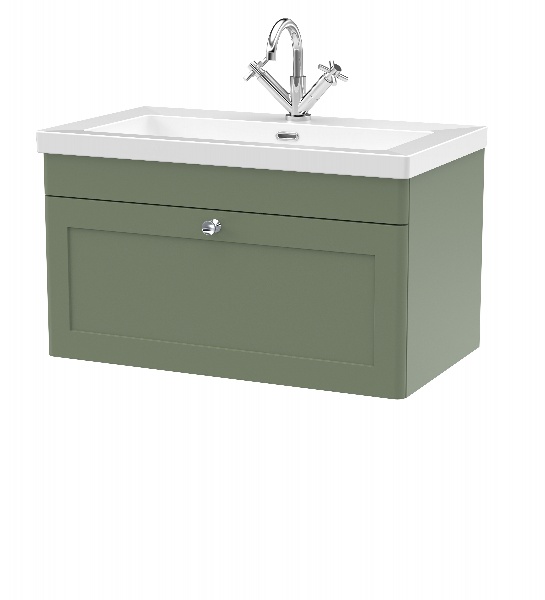 800mm Wall Hung 2-Door Vanity with Basin - 1 Tap Hole