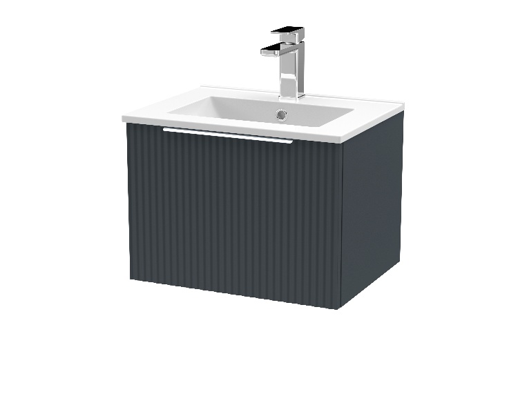 500mm Wall Hung Single Drawer Vanity & Basin 2