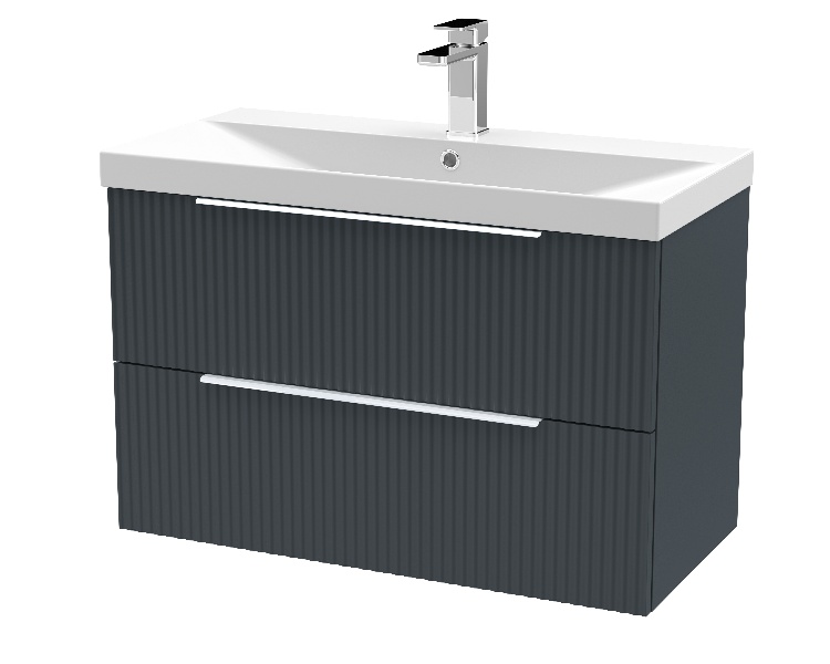 800mm Wall Hung 2 Drawer Vanity & Basin 3