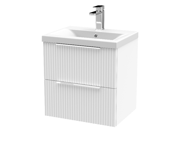 500mm Wall Hung 2 Drawer Vanity & Basin 1