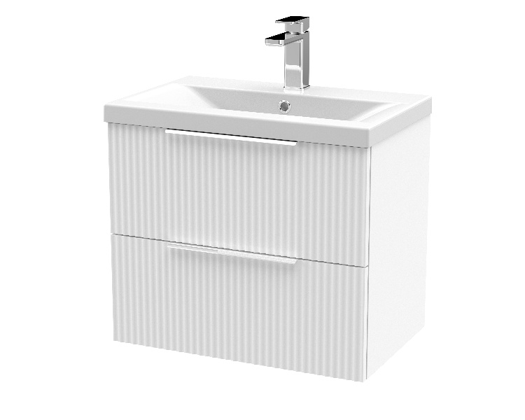 600mm Wall Hung 2 Drawer Vanity & Basin 1