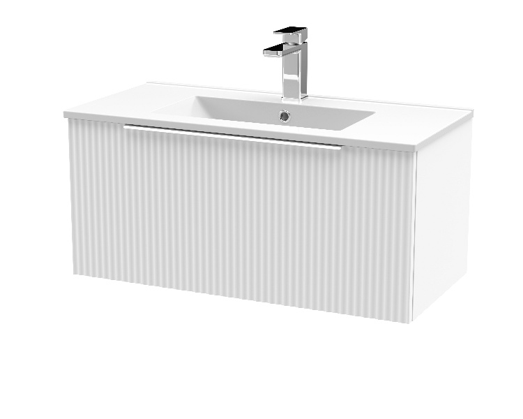 800mm Wall Hung Single Drawer Vanity & Basin 2