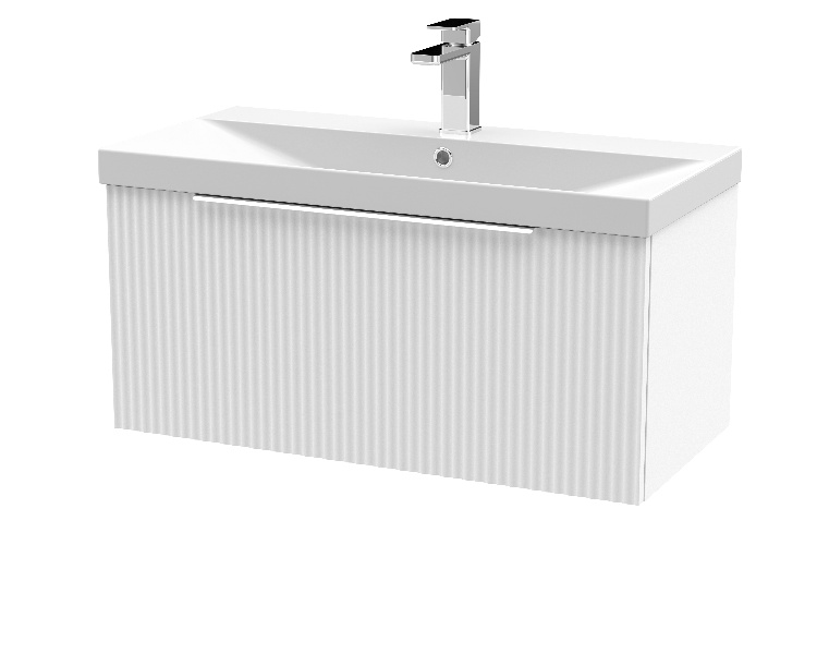 800mm Wall Hung Single Drawer Vanity & Basin 3