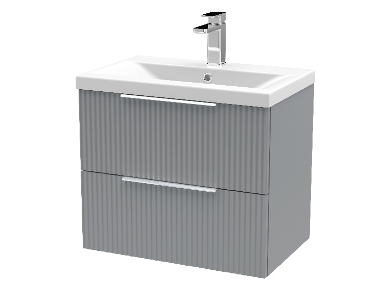 600mm Wall Hung 2 Drawer Vanity & Basin 1