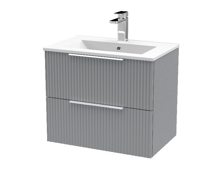 600mm Wall Hung 2 Drawer Vanity & Basin 2