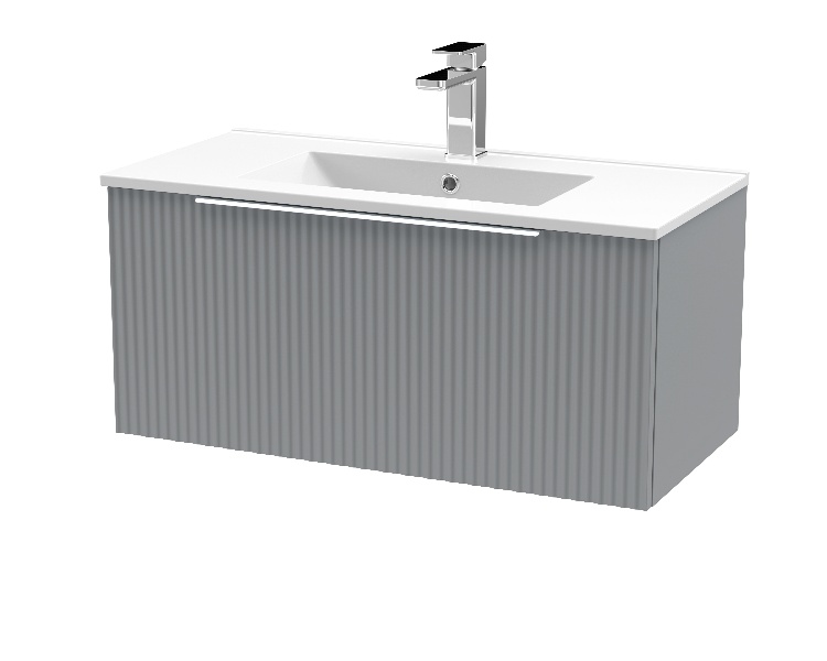 800mm Wall Hung Single Drawer Vanity & Basin 2