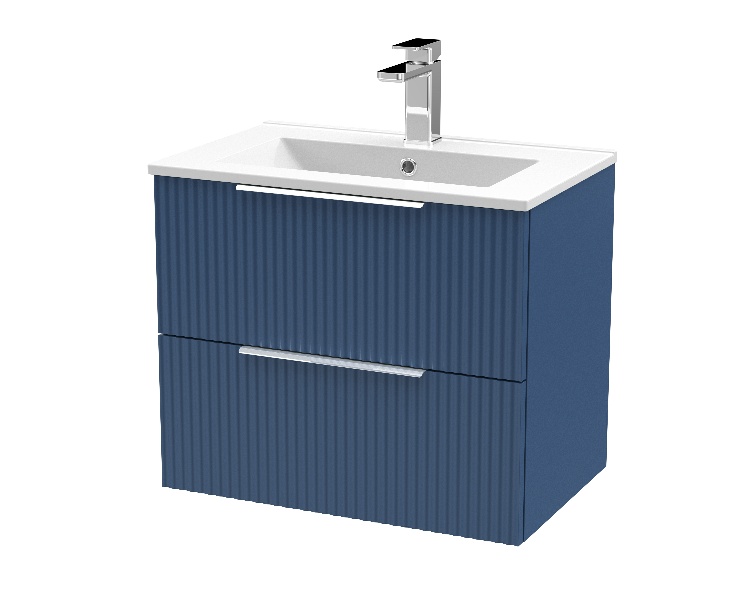 600mm Wall Hung 2 Drawer Vanity & Basin 2