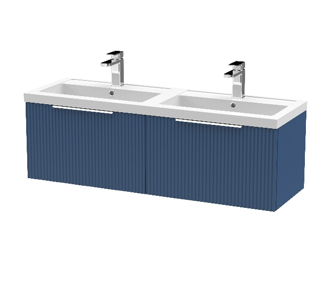 1200mm Wall Hung 2 Drawer Vanity & Double Basin