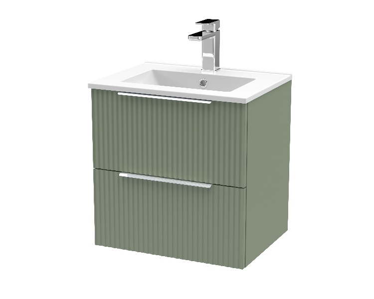 500mm Wall Hung 2 Drawer Vanity & Basin 2