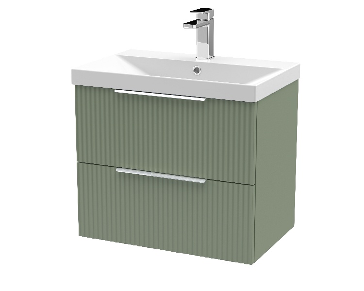 600mm Wall Hung 2 Drawer Vanity & Basin 3