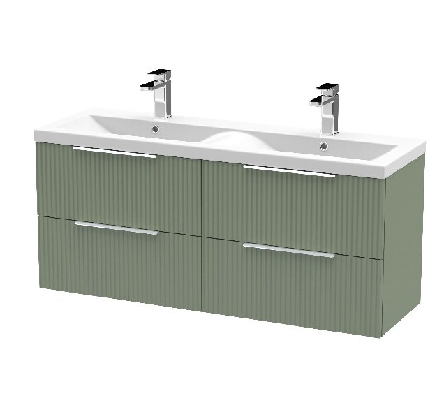 1200mm Wall Hung 4 Drawer Vanity & Double Basin